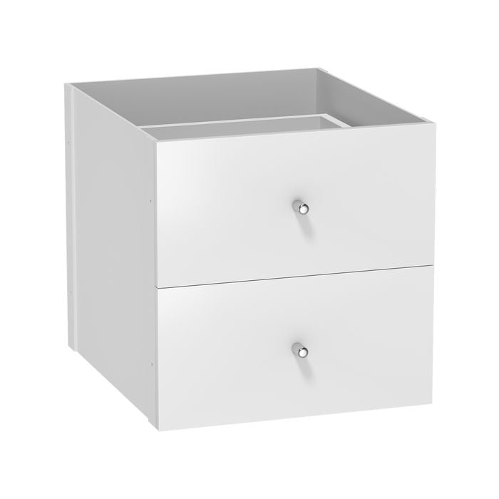 Flexi Storage Clever Cube 335 x 376 x 335mm White Gloss 2 Drawer Insert