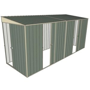 Build-a-Shed 1.5 x 4.5 x 2m Dual Single Sliding Side Door Skillion Shed - Green