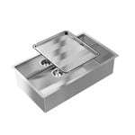 Abey Piazza CR720 Single Square Bowl with Drain Tray