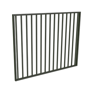 ProtectorAl 1201 - 150 x 1200mm Woodland Grey Aluminium Garden Gate Flat Top Square Picket