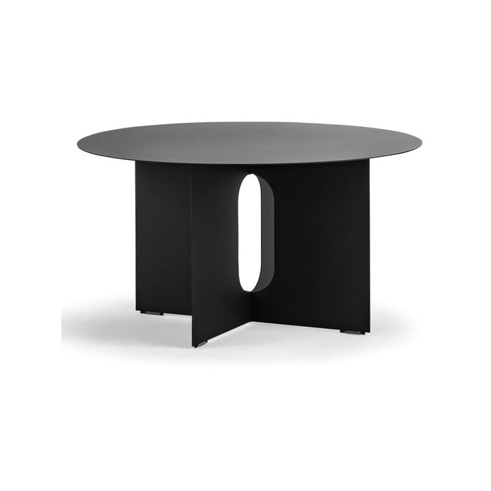 Kiyo Matte Black Round Steel Coffee Table