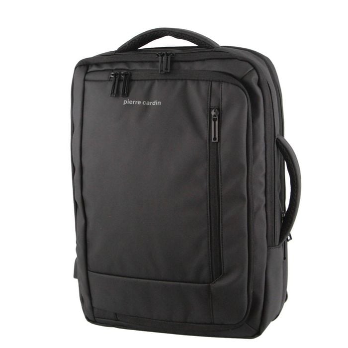 Pierre Cardin Backpack 15" Laptop  Briefcase Built-in USB Port Travel Black