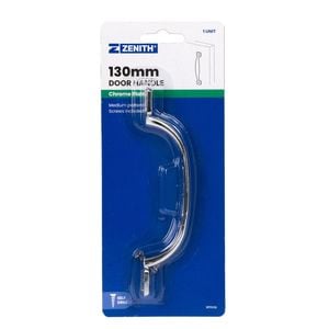 Zenith 130mm Chrome Plated D Shape Door Handle - Polished Chrome