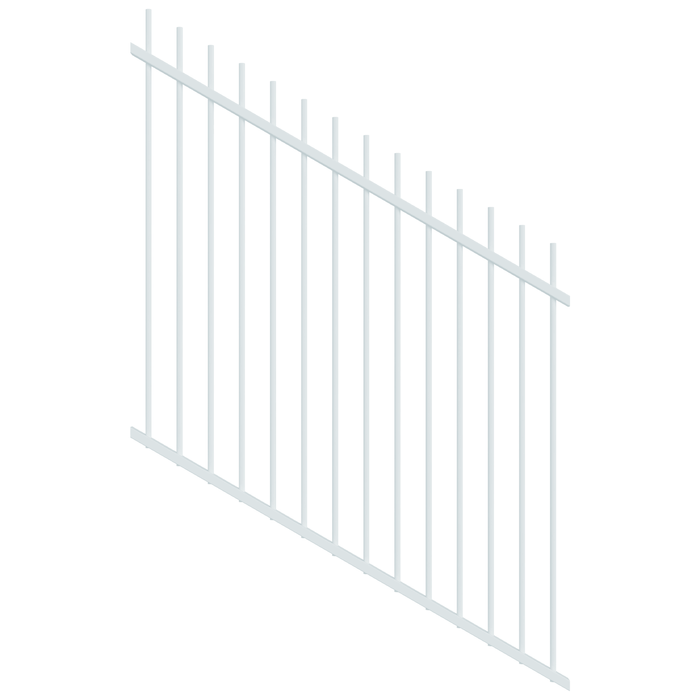 ProtectorAl 350-1200 x 1200mm Pearl White Raked 16-30º Picket Top Pool Fence Panel
