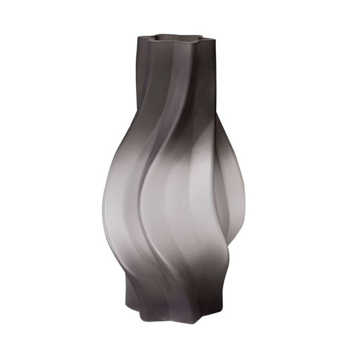 SOGA 33cm Grey Glass Vase – Bubble Texture