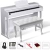 Maestro MDP600PWH 88-Key Weighted Hammer Action Digital Piano w Sliding Lid & Bluetooth (POLISHED WHITE) - Bench Sold Separately