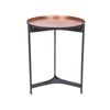 Ssh Collection Jeeves 51cm Tall Round Butler Table - Black Frame With Copper Top