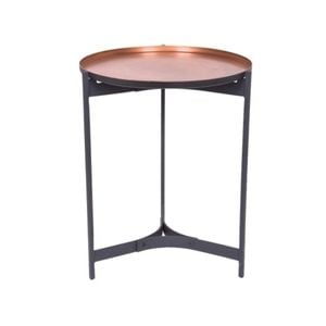 Ssh Collection Jeeves 51cm Tall Round Butler Table - Black Frame With Copper Top
