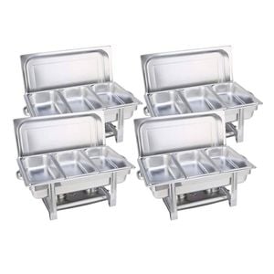 SOGA 4X Stainless Steel Chafing Triple Tray Catering Dish Food Warmer