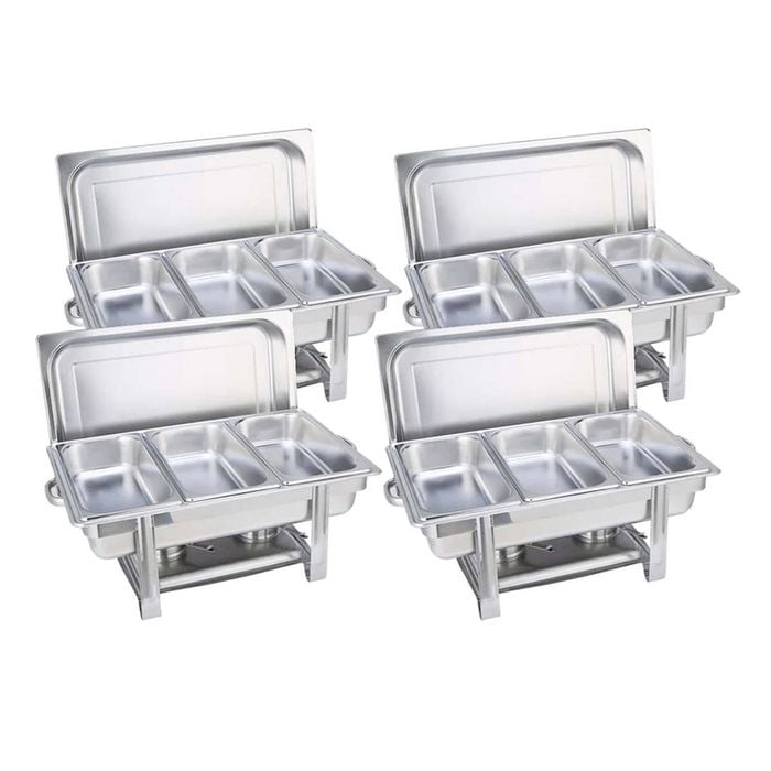 SOGA 4X Stainless Steel Chafing Triple Tray Catering Dish Food Warmer