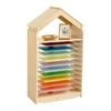 Jooyes 10 Shelf Paint Drying Rack Art Storage Cabinet  - Original Wood Colour | 66cm | Drying Rack