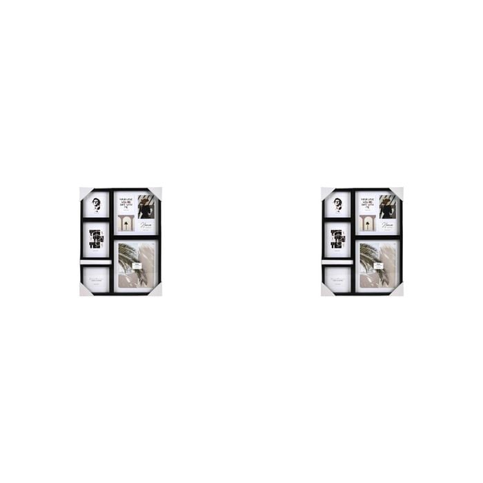 2PK Unigift Mode 8-Openings Collage Picture Frame Black