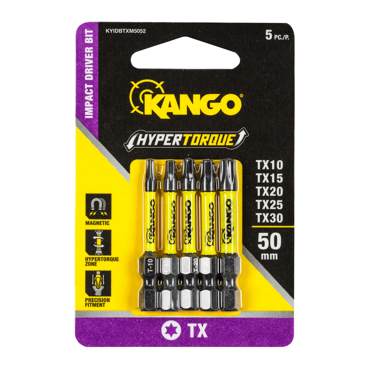 Kango 50mm HYPERTORQUE Torx Mixed Impact Driver Bit Pack