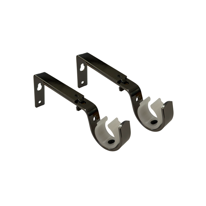 Pillar 25/32mm Gun Metal Grey Adjustable Universal Curtain Rod Bracket