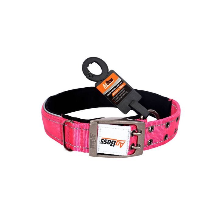 AgBoss Working Farm Pet Dog Collar Reflective Hot Pink 0.04x70cm 28 inch