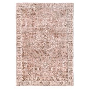 Loopsie-180cm X 120cm-rosa Pink Floral Medallion Washable Rug
