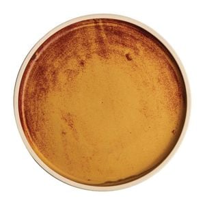 Olympia Flat Round Plate Canvas Sienna Rust 250mm 6 Pack Commercial Dinnerware