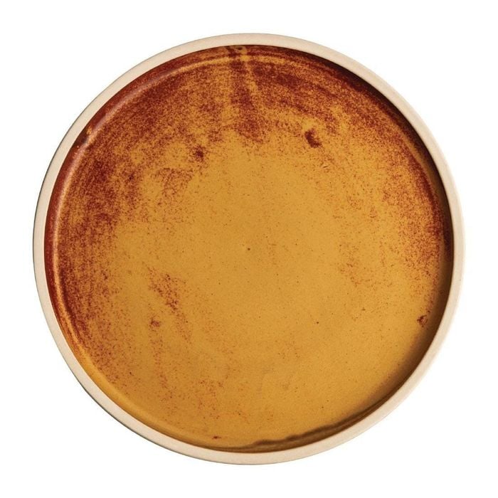 Olympia Flat Round Plate Canvas Sienna Rust 250mm 6 Pack Commercial Dinnerware