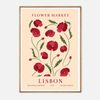 Galrie Stunning Vintage Art Print of Lisbon Flower Market - Botanical Archive No.3, Wood Frame, A4 21 x 30cm (8 x 12inch)