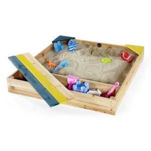 Plum Play Kids Outdoor Store-it Wooden Sand Pit and Storage Bench 18M+