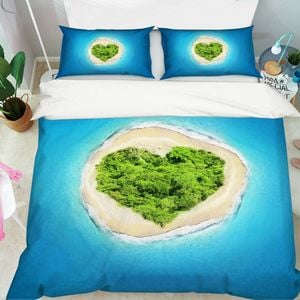 3D Sea Love Forest 229 Bed Pillowcases Quilt King Size