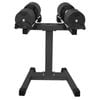 Powertrain Eon Dial Up 90kg Adjustable Dumbbells Pair With Stand - Black