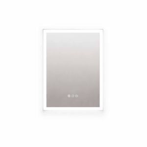 P&P 40x50cm White Mirror With Silver Frame LED Bathroom Mirror