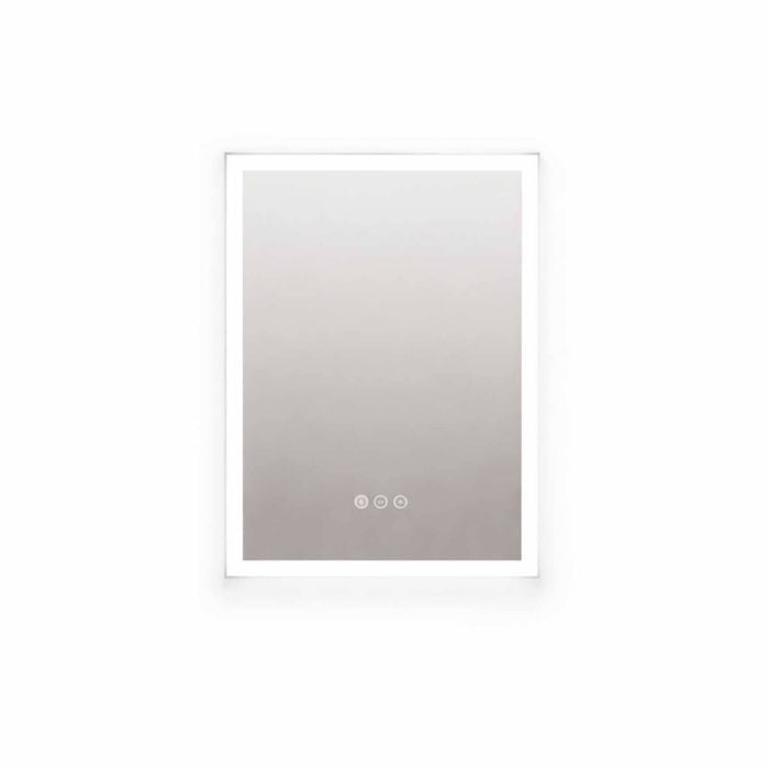 P&P 40x50cm White Mirror With Silver Frame LED Bathroom Mirror