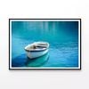 White Fishing Boat Floating  Print 100% Australian Made 90x60cm  (Poster)