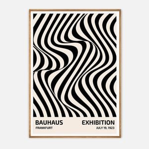 Galrie Bauhaus 1923 Exhibition Poster Art Print Modernist Design, Wood Frame, A4 21 x 30cm (8 x 12inch)