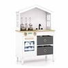 Costway Kid Kitchen Playset House-shaped Chef Pretend Play Kitchen White