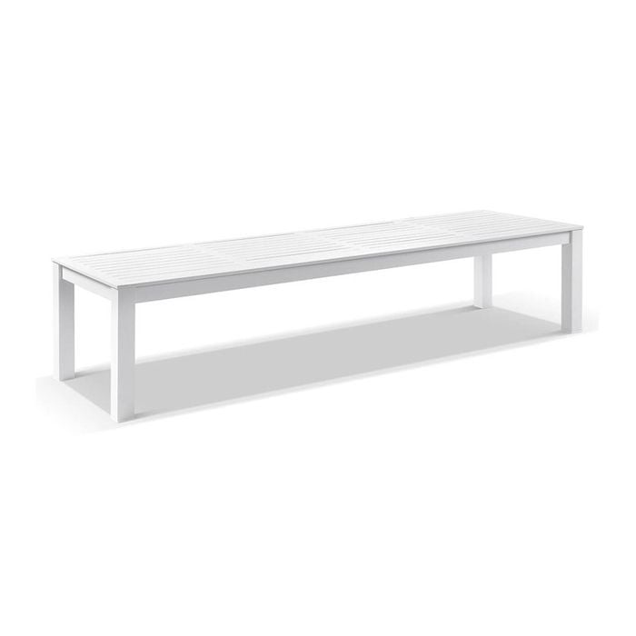 Santorini Large 3.55m Outdoor Rectangle Aluminium Dining Table White