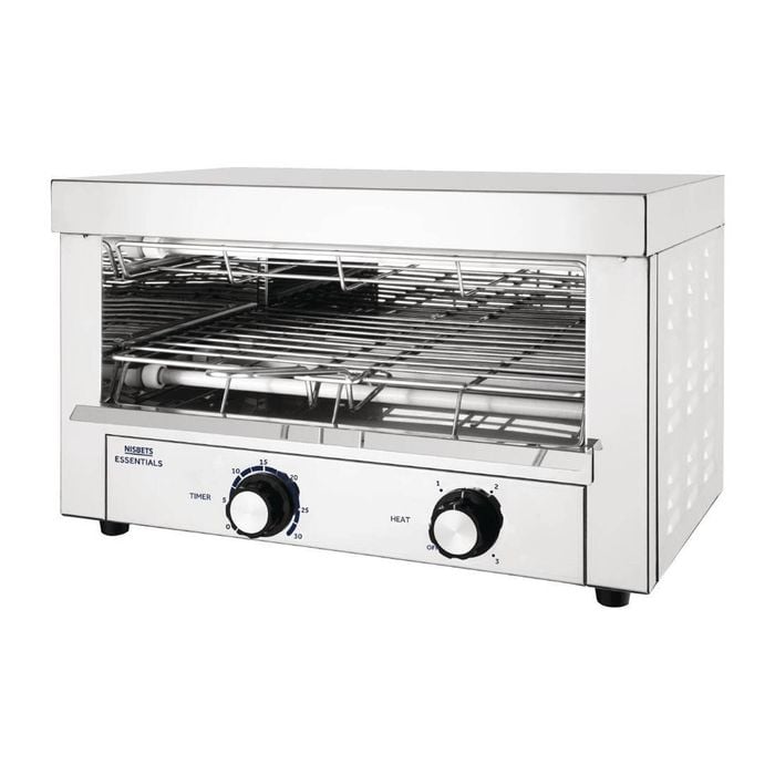 Nisbets Essentials Toaster Grill Quartz Heating Tubes Electric 275x440x280mm Commercial Kitchen Cooking Equipment
