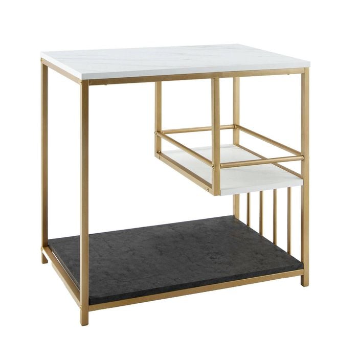 Costway Side Coffee Table W/shelf Bedroom Living Office