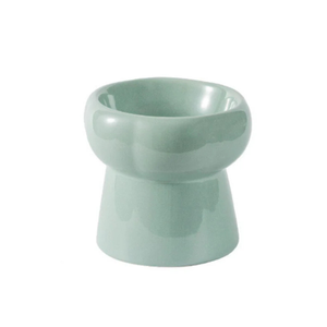 Petal Style Tall Ceramic Cat Bowls -Light Green - 12*12*11cm (L*W*H)