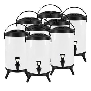 SOGA 8X Stainless Steel Insulated Beverage Dispenser with Tap 16L White
