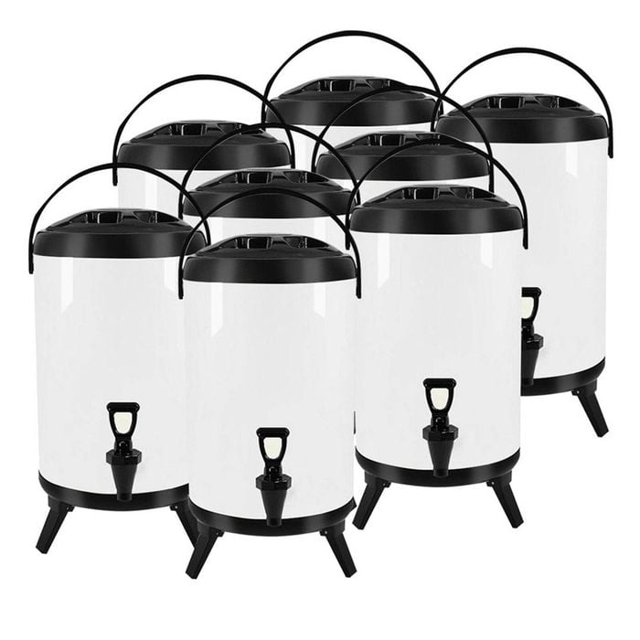 SOGA 8X Stainless Steel Insulated Beverage Dispenser with Tap 16L White