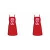 2PK Annabel Trends Cotton Screen Print Apron Cooking Bib Christmas Joyful