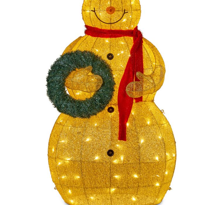 Christabelle 150cm Gold Outdoor Christmas Snowman with Lights