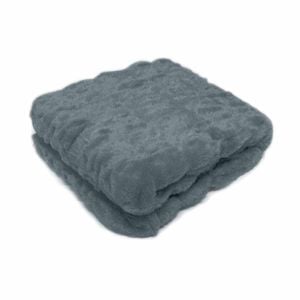 Julietta Soft Faux Fur Throw Rug 127 x 152 cm Slate Grey