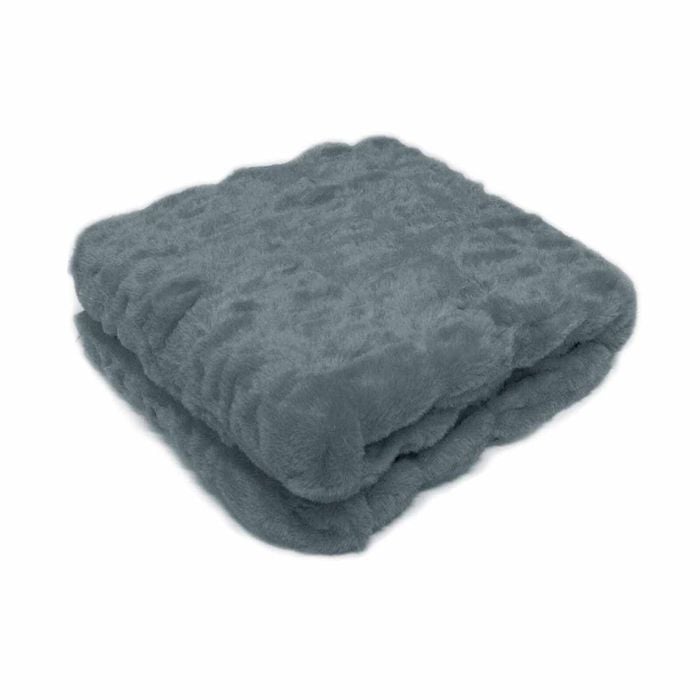 Julietta Soft Faux Fur Throw Rug 127 x 152 cm Slate Grey