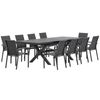 FurnitureOkay Marina-Mosman 11-Piece Sintered Stone Outdoor Extendable Dining Setting - Charcoal
