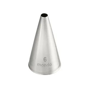 Mondo Stainless Steel #6 Round Piping Tip - Silver
