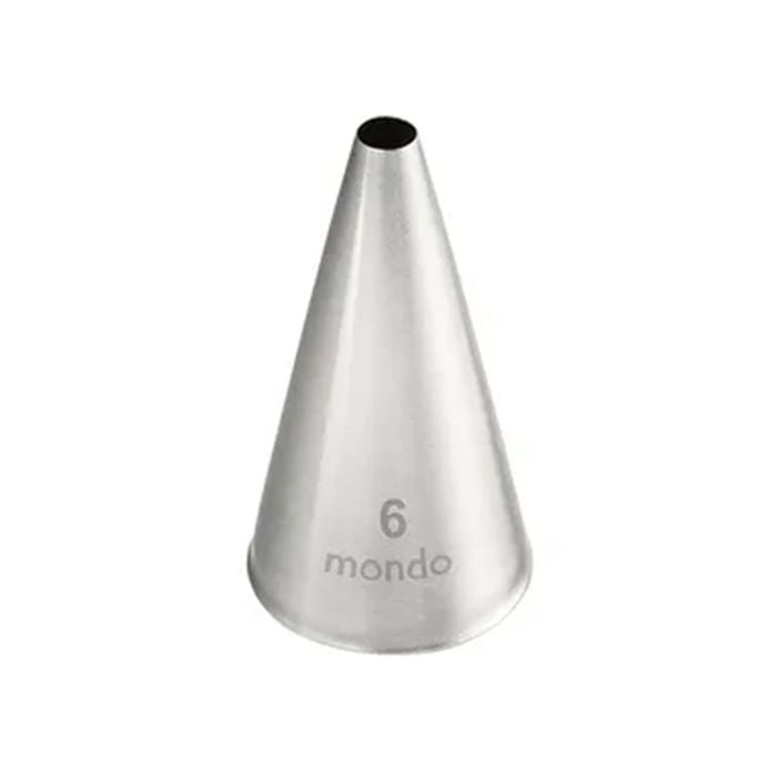 Mondo Stainless Steel #6 Round Piping Tip - Silver