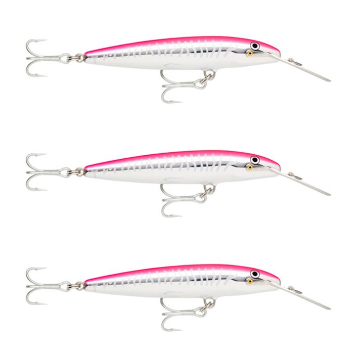 3x Rapala 18cm Countdown Magnum Sinking Trolling Fishing Lures - Hot Pink UV