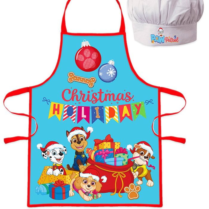 Paw Patrol Christmas Kids Apron And Chef Hat