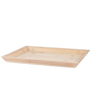 Argon Tableware Wooden Tray - 33cm X 25 X 2.5cm - Rectangular Bamboo Breakfast Board Natural Kitchen Food Trays