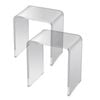 Vevor 2 Pcs Acrylic End Table Clear C Shaped For Drink Food Snack Used In Living Room Bedroom
