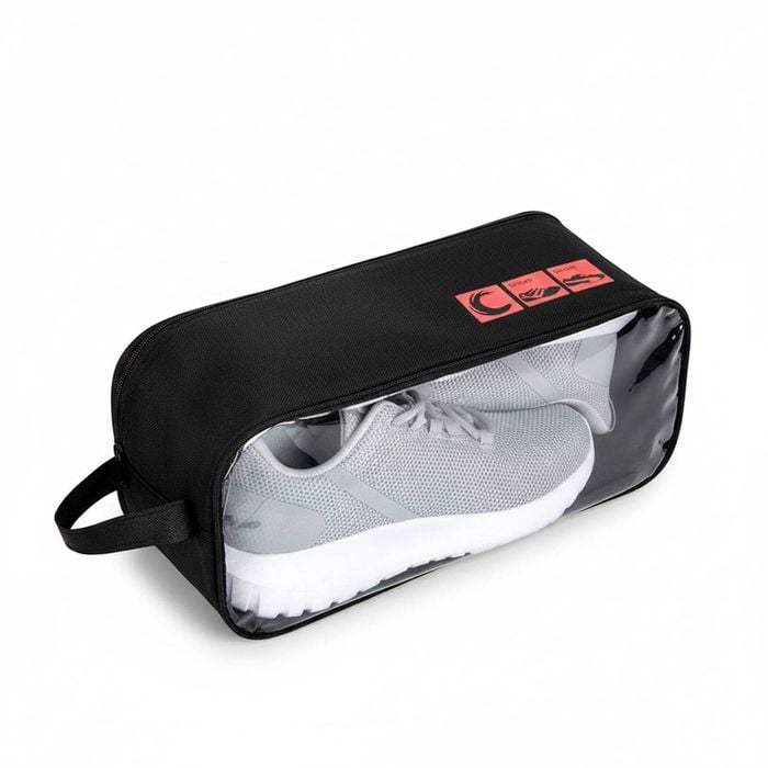 Portable Waterproof Shoe Bag with View Window 13cm High