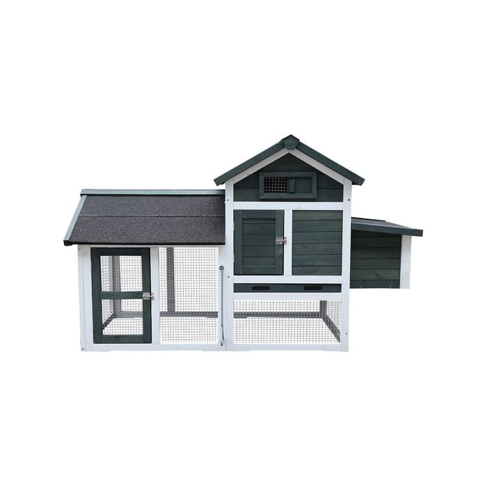 Furtastic Large Chicken Coop & Rabbit Hutch With Ramp - Green